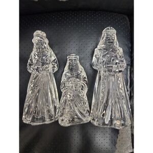 3 Piece Princess House Lead Crystal Holy Family Nativity Set 887 Retired